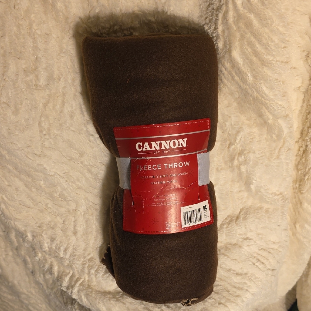Canon Red and Brown Fleece Throw
